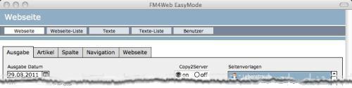 FM4Web EasyMode - Webseiten, entspricht dem Layout Themen aus der Regulären Version